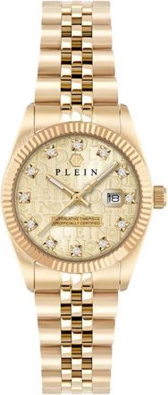 Philipp Plein Date Superlative Crystal Bracelet Watch, 38mm in Ip Yellow Gold at Nordstrom