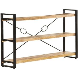 vidaXL 3-Tier Bookcase 140x30x80 cm Solid Mango Wood vidaXL