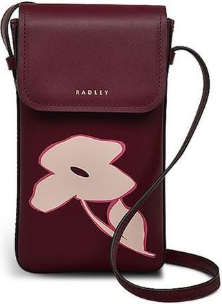 Radley London Liverpool Lane Bloom Medium RFID Phone Crossbody Bag in Merlot at Nordstrom Rack
