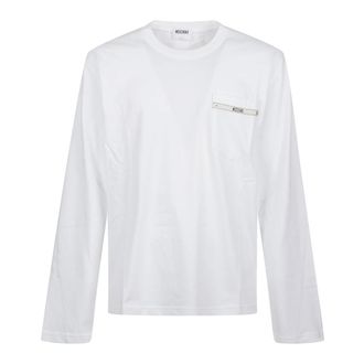 Moschino Long Sleeve Tops, male, White, Size: XL Long Sleeve T-Shirt