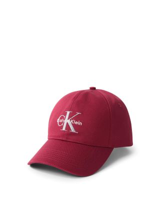Calvin Klein Jeans Baseball Cap CALVIN KLEIN JEANS MONO LOGO EMBRO CAP, Herren, rot (deep rouge), Stoff, Baumwolle, Caps Baseball Cap, mit Logostickerei