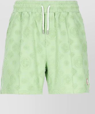 Casablanca logo-patch monogram towelling deck shorts