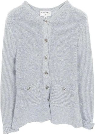 Chanel ribbed buttoned cardigan - Grey