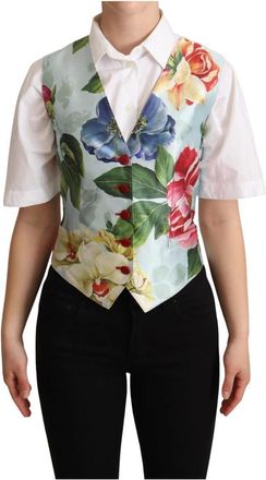 Dolce & Gabbana Mouwloze Gilet - Dames - Jassen - Veelkleurig - Maat: XS Zijde
