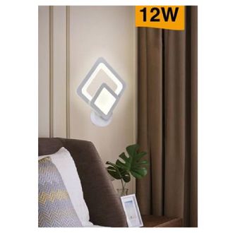 Trade Shop Trade Shop Traesio - Trade Shop - Applique Led A Rombo 12 W Parete Lumetto Abat Jour Luce 6500k 3000k 4000k E82-b
