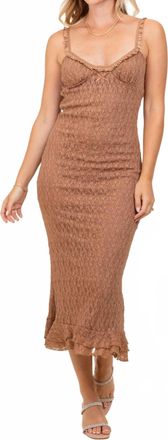 Bailey Rose Lacie Midi Dress In Mocha
