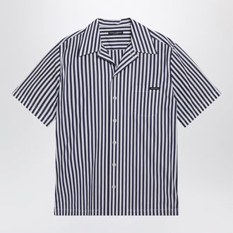 Dolce & Gabbana Hawaii collar striped poplin shirt in multicolor