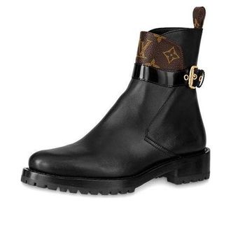 Louis Vuitton (WMNS) LOUIS VUITTON Discovery Boots Black with Monogram Top 1A868J
