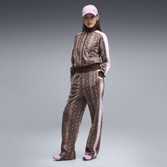 Puma Pantaloni dritti T7 con stampa serpente da donna, Abbigliamento, Marrone, XL