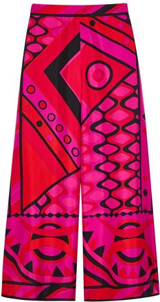 Pucci Printed Wide-leg Silk Trousers - Pink - 42 (UK10 / S)