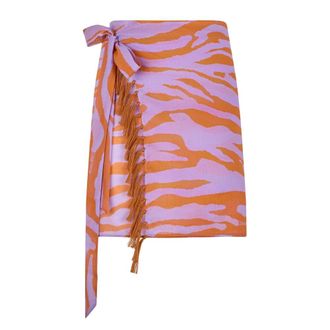 The Attico Beachwear, female, Purple, Size: ONE SIZE Zebra-print Wrap Skirt