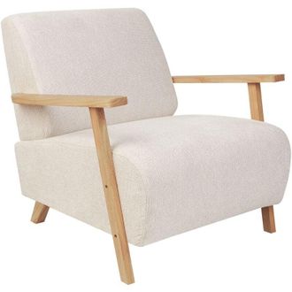 Beliani Beliani - Modern Retro Armchair with Armrests Light Beige Fabric Lesja