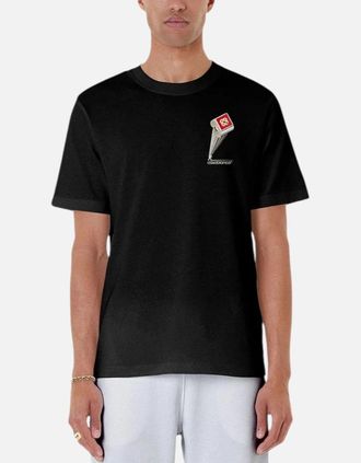 Casablanca Mens Casablanca Mens T Shirts Leaning Column Regular Fit Crew Neck Summer Cotton Top - Black - Size: 40