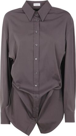 Brunello Cucinelli Casual Katoenen Overhemd voor Mannen - Dames - Overhemden - Bruin - XL - Katoen - Overhemden