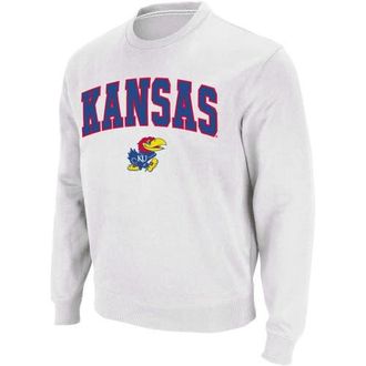 Colosseum Mens Colosseum White Kansas Jayhawks Arch & Logo Crew Neck Sweatshirt at Nordstrom, Size Xx-Large