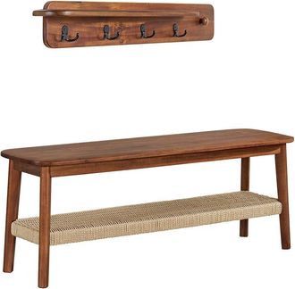 Alaterre Furniture Calais Bench & Coat Hook Set