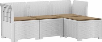 vidaXL Sof&aacute; De Jard&iacute;n Para 4 Personas Con Cojines Y Dise&ntilde;o De Rattan Vidaxl