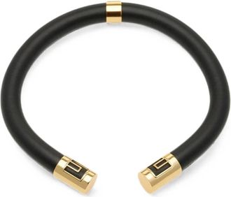 Elisabetta Franchi Accessoires, Dames, Zwart, ONE Size, Leer, Kokerhalsketting met logo