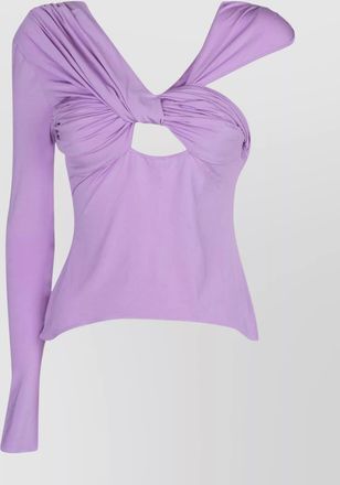 Nensi Dojaka asymmetric long sleeve draped top