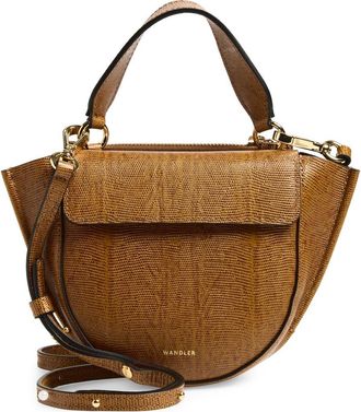 Wandler Hortensia Lizard Embossed Leather Handbag in Tabacco Lizzard 1776 at Nordstrom