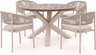 Bellagio la vita attrattiva Bellagio Panaro/ROUGH-Y &oslash;120cm dining tuinset 5-delig stapelbaar