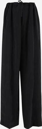 Balenciaga Black Drawstring Wide-Leg Pants