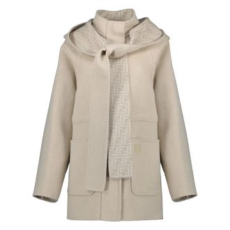 Fendi Parkas, female, Beige, 2XS, FF Wool Parka
