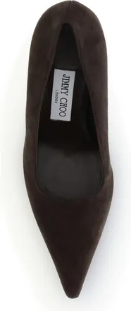 Jimmy Choo London Womens Ixia Pumps Chocolate Leather Upper High Heel Shoes