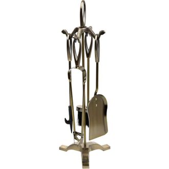 Wanderlust Deco Wanderlust Deco - Set 5 Herramientas Para La Chimenea De Metal Cobrizas