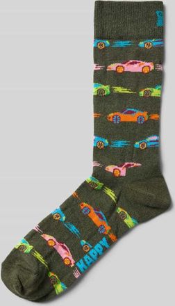 Happy Socks Socken mit Motiv-Stitching Modell CAR STRIPE in Schlamm, Größe 41-46