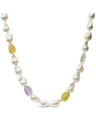 House of Brilliance Colorful Gemstones 14K Gemstone & Pearl Strands Necklace
