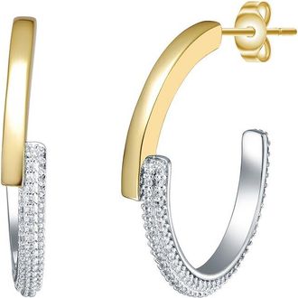 Rachel Glauber Plated Hoop Earrings