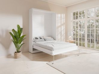 Vente-Unique Letto a scomparsa 140 x 200 cm - Apertura verticale manuale - Bianco - BEGANIO