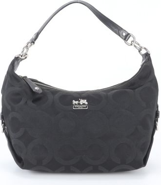 Coach Black Leather Nylon Handbag Shoulder Bag Tote Bag (Pre-Owned)