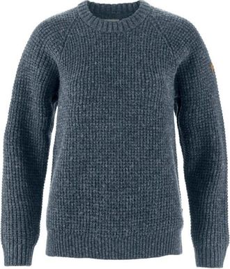 Fj&auml;llr&auml;ven &Ouml;vik Waffle Knit Wollpullover f&uuml;r Damen | blau