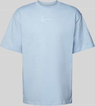 Karl Kani T-Shirt mit Label-Stitching in Hellblau, Gr&ouml;&szlig;e M
