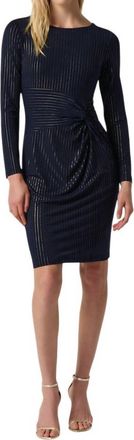 Joseph Ribkoff Metallic Pinstripe Dress In Midnight/ Gold