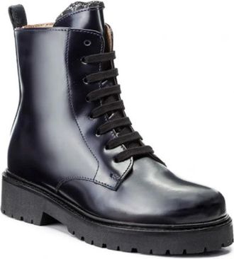Twinset Leren Veterlaarzen - Dames - Veterlaarzen - Zwart - 40 EU - Leer - Schoenen