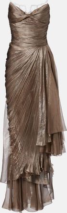 Maria Lucia Hohan Jolie lace-trimmed silk bustier dress