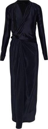 Victoria Beckham Satin Asymmetrical Dress - Dames - Avondkleed - Blauw - XS - Satijn - Kleedjes