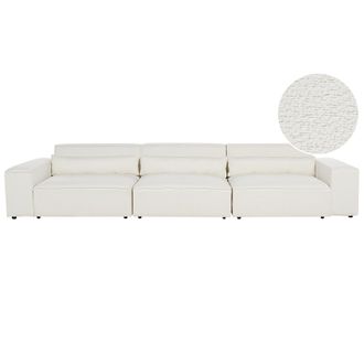 Beliani Beliani - Moderno Sof&aacute; Modular 3 Plazas Tapizado De Boucl&eacute; Blanco Hellnar