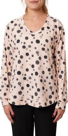 Cyrus V-Neck Raglan Sweater in Pastel Pink/Black at Nordstrom Rack, Size X-Large