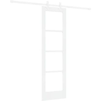vidaXL Puerta Corrediza Manual Blanco 61 X 198.5 Cm Madera Y Metal Vidaxl