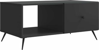 vidaXL Mesa De Caf&eacute; Negro 90 X 50 X 40 Cm Madera De Ingenier&iacute;a Vidaxl