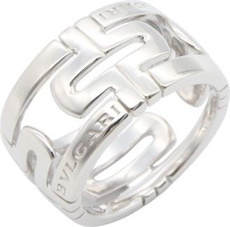 Bulgari Silver White Gold (18K) Band Ring (Pre-Owned)