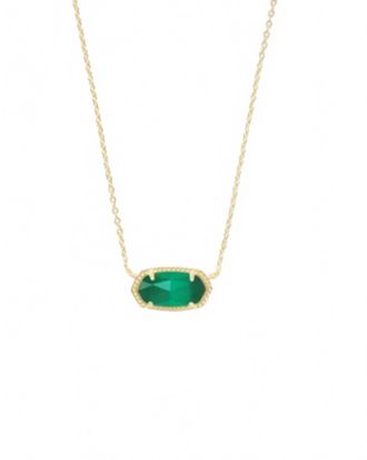 Kendra Scott Womens Elisa Short Pendant Necklace In Gold/emerald