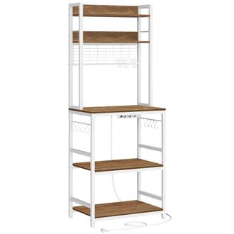 Vasagle Estanter&iacute;a de cocina de 40 x 60 x 170 cm de color nogal y blanco