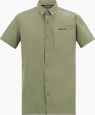Regatta Mens Regatta Mens Insect Repellent Short-Sleeved Travel Shirt - Green - Size: 40/Regular