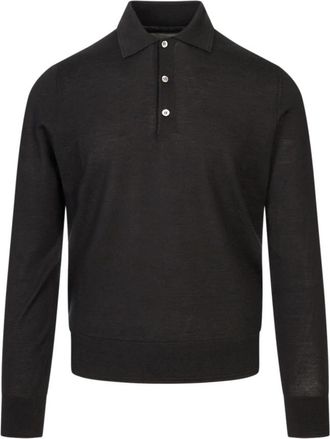 Canali Maglia Mk 02174 - Heren - Polos - Zwart - XL - Wol - Tops