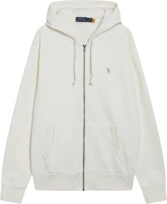 Polo Ralph Lauren Hoodie met volledige rits en geborduurd logo - Heren - Vesten met rits - Wit - S - Katoen - Hoodies & sweatvesten
